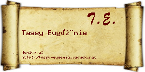 Tassy Eugénia névjegykártya